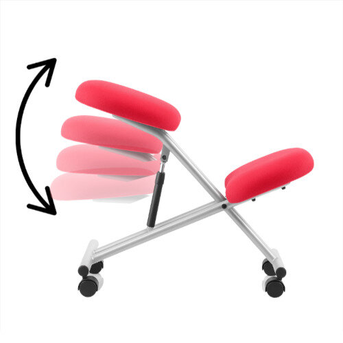 Movement - Ergonomic Posture Kneeling Chair Stool Silver Frame Cherry Red